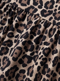 NAME IT Leopard Kjole Sys Oxford Tan